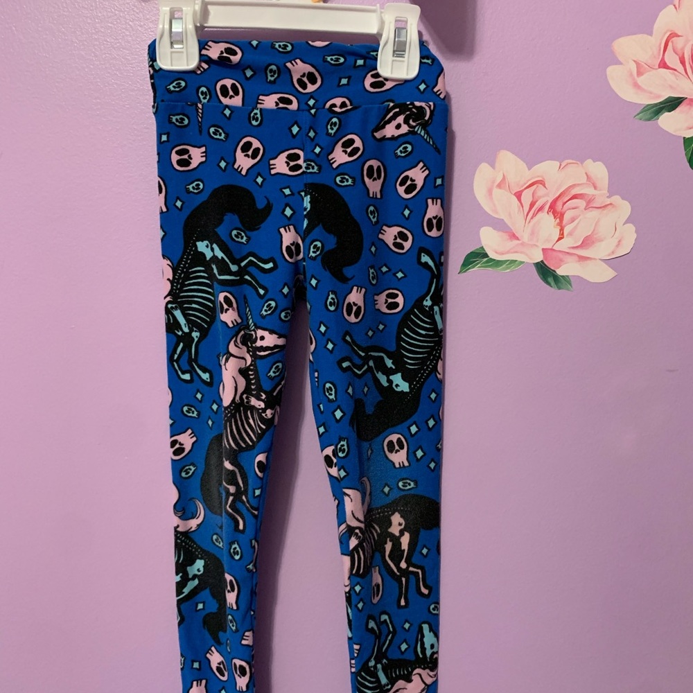 Lularoe kids leggings skeleton unicorn